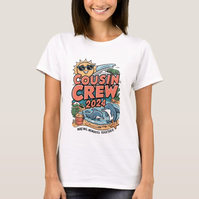 Cousin crew 2024 Summer Vacation Beach Family Trip T-Shirt (Front)