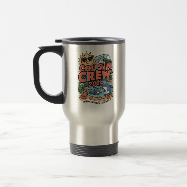 Cousin crew 2024 Summer Vacation Beach Family Trip Travel Mug (Left)