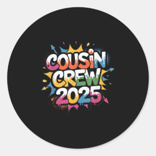 Cousin Crew 2025 Drippy Colorful Family Reunion Classic Round Sticker