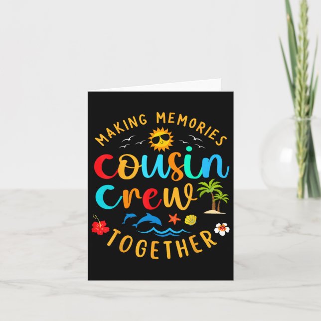 Cousin Crew 2025 Summer Vacation Beach Family Trip Card (Front)