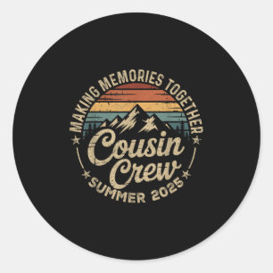 Cousin Crew 2025 Summer Vacation Beach Family Trip Classic Round Sticker