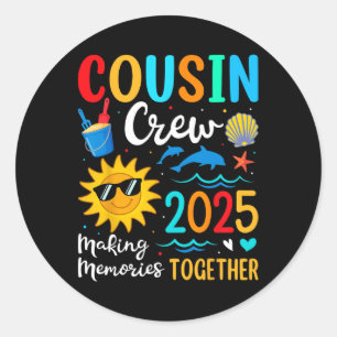 Cousin Crew 2025 Summer Vacation Beach Family Trip Classic Round Sticker