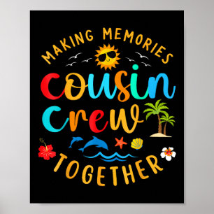 Cousin Crew 2025 Summer Vacation Beach Family Trip Poster