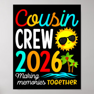 Cousin crew 2026 summer vacation beach family trip poster