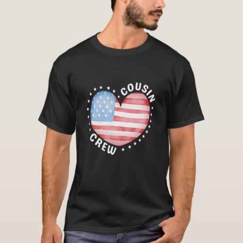 Cousin Crew 4th Of July Patriotic American Flag  H T_Shirt