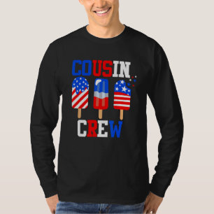 Cousin Crew 4th of July  Popsicle Us Flag Patrioti T-Shirt