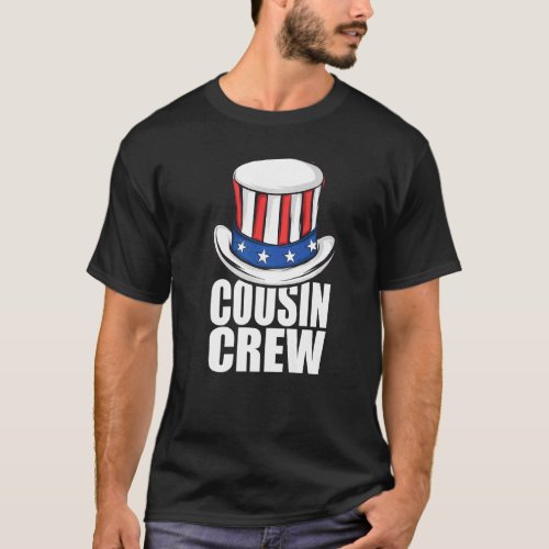Cousin Crew 4th Of July Uncle Sams Hat Family Mat T_Shirt
