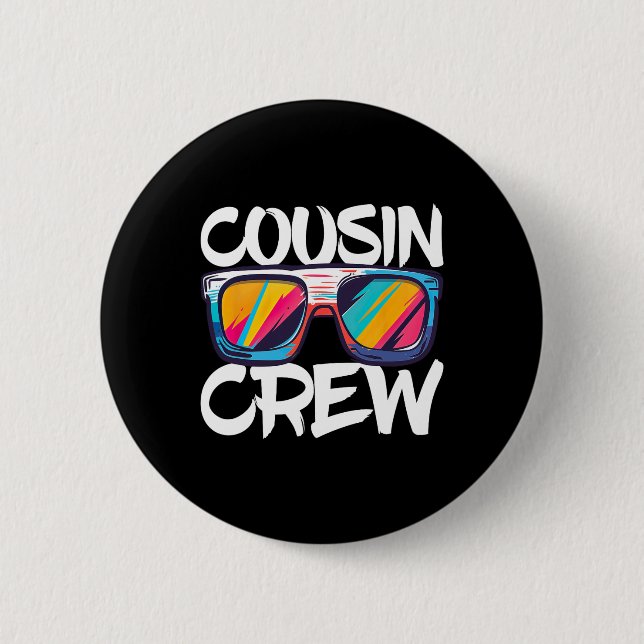 Cousin Crew Adults Kids Matching Cousin Crew  Button (Front)
