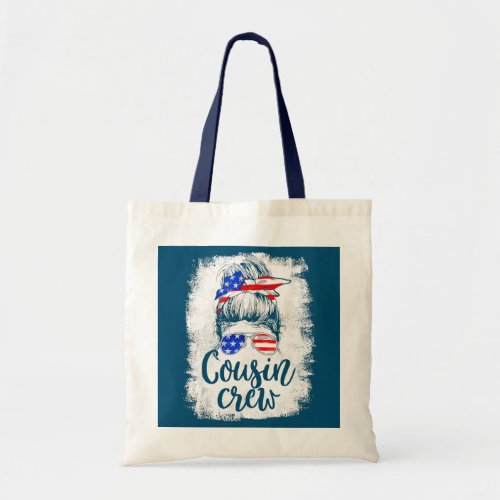 Cousin Crew American Girl 4th Of July Messy Bun Tote Bag