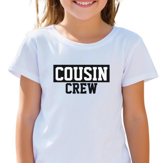Cousin Crew Black and White Kids T-Shirt (Creator Uploaded)