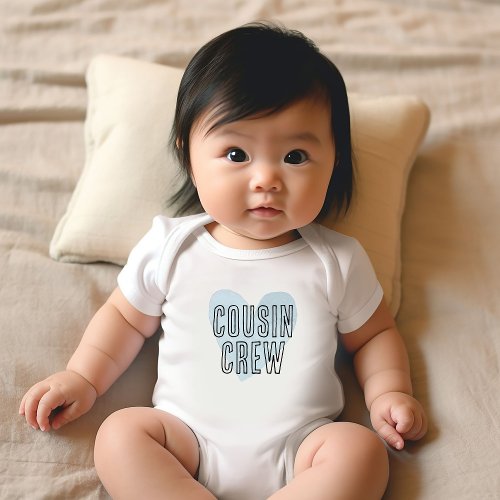 Cousin Crew Blue Heart Matching Family Baby Bodysuit