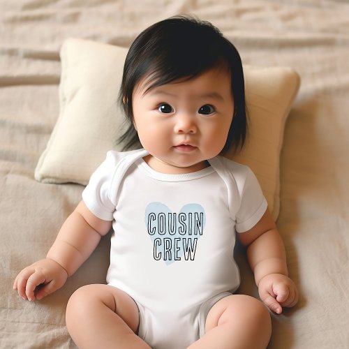 Cousin Crew Blue Heart Matching Family Baby Bodysuit