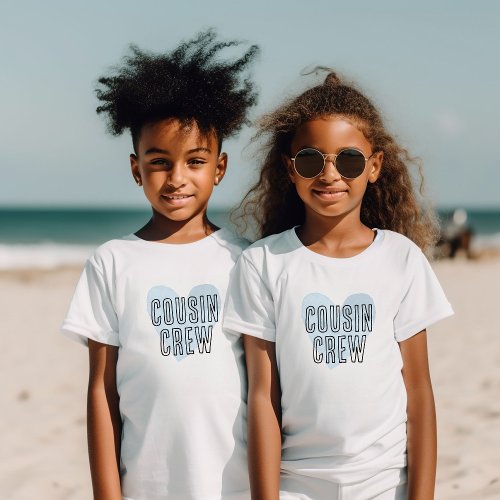Cousin Crew Blue Heart Matching Family Baby T_Shirt