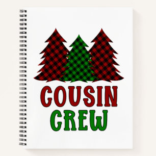 Cousin Crew Buffalo Plaid Christmas Tree  Notebook