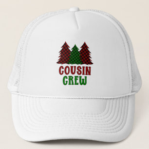 Cousin Crew Buffalo Plaid Christmas Tree Trucker Hat
