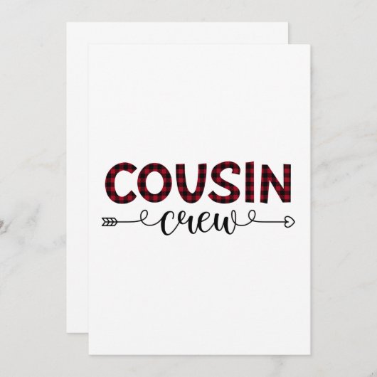 Cousin Crew Buffalo Plaid Pattern Christmas (Front/Back)