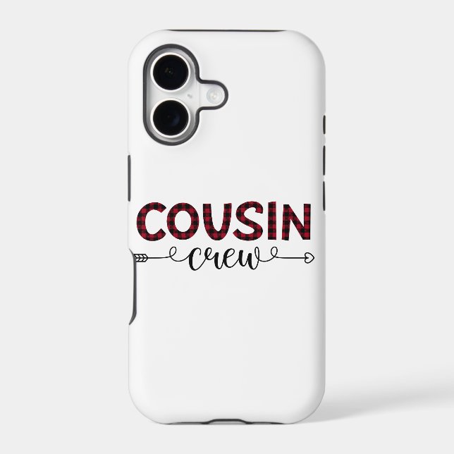 Cousin Crew Buffalo Plaid Pattern Christmas Iphone Case (Back)