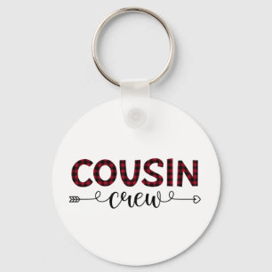 Cousin Crew Buffalo Plaid Pattern Christmas Keychain