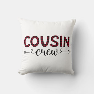 Cousin Crew Buffalo Plaid Pattern Christmas Throw Pillow