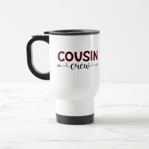 Cousin Crew Buffalo Plaid Pattern Christmas Travel Mug