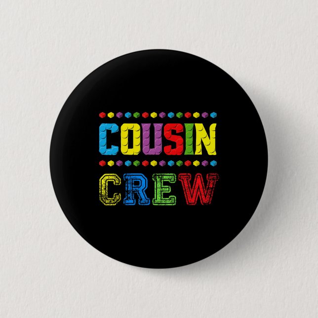 Cousin Crew Building Blocks Master Builder Brick T Button (Front)