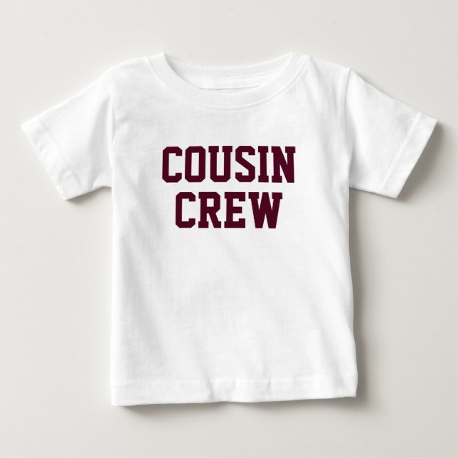 Cousin Crew | Burgundy Matching Kids Baby T-Shirt (Front)