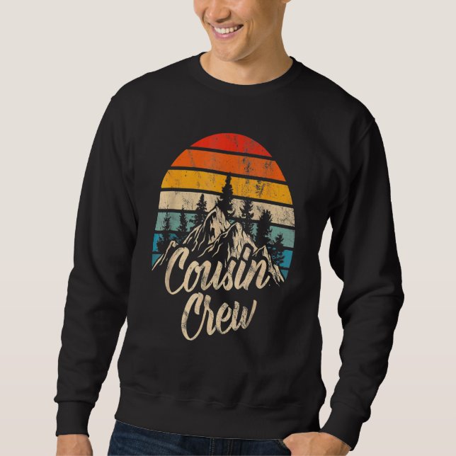Cousin Crew Camping Outdoor Sunset Summer Camp Sweatshirt (Front)