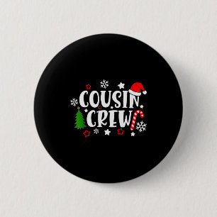 Cousin Crew Candy Cane Snowflake Pajamas Holiday C Button
