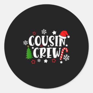 Cousin Crew Candy Cane Snowflake Pajamas Holiday C Classic Round Sticker