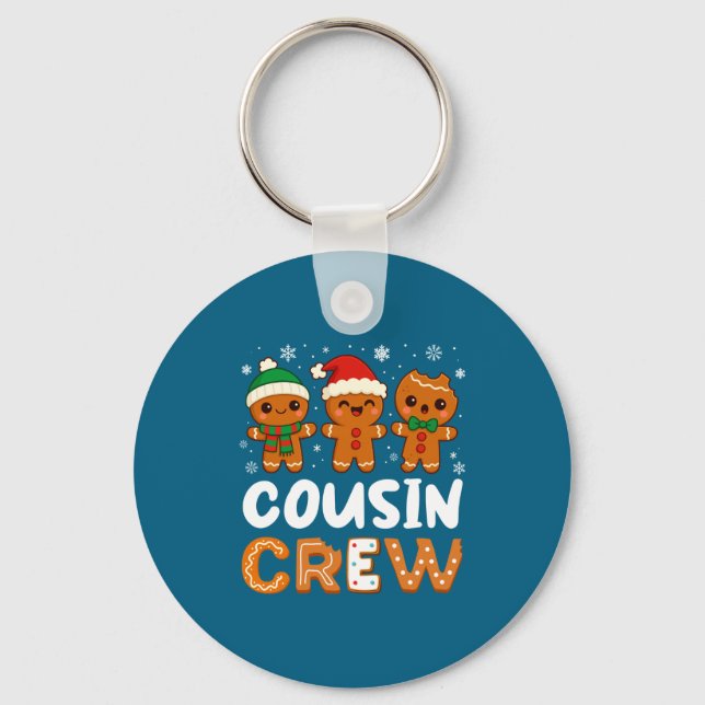 Cousin Crew Christmas 2025 Cookie Kids Boy Girl Fa Keychain (Front)