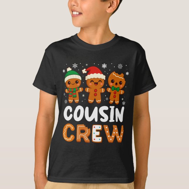 Cousin Crew Christmas 2025 Cookie Kids Boy Girl Fa T-Shirt (Front)