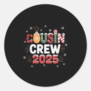 Cousin Crew Christmas 2025 Family Matching Xmas Classic Round Sticker