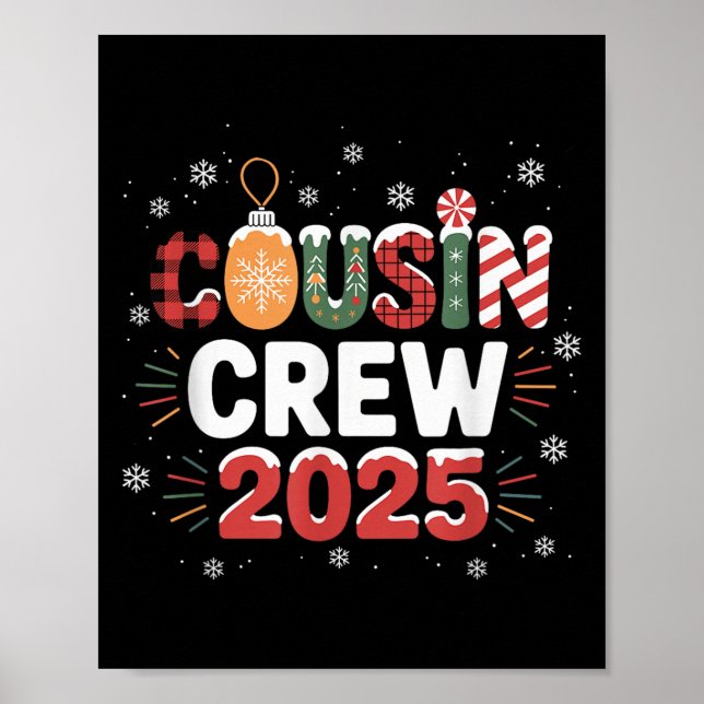 Cousin Crew Christmas 2025 Family Matching Xmas  Poster (Front)