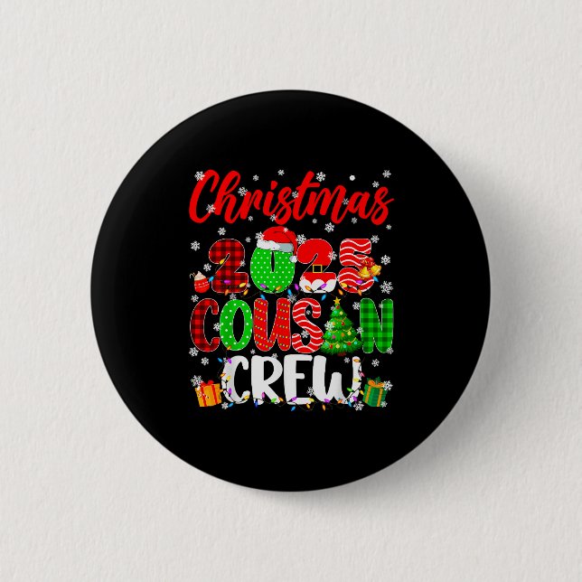 Cousin Crew Christmas 2025 Pjs Pajamas Xmas Family Button (Front)