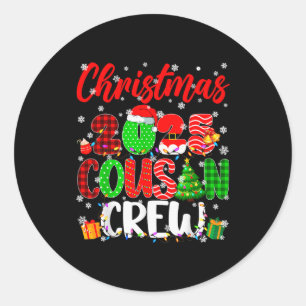 Cousin Crew Christmas 2025 Pjs Pajamas Xmas Family Classic Round Sticker