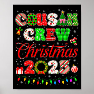 Cousin Crew Christmas 2025 Pjs Pajamas Xmas Family Poster