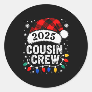 Cousin Crew Christmas 2025 Santa Kids Family Match Classic Round Sticker