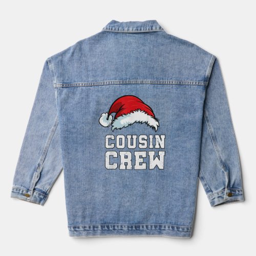 Cousin Crew Christmas Family Matching Santa Squad  Denim Jacket