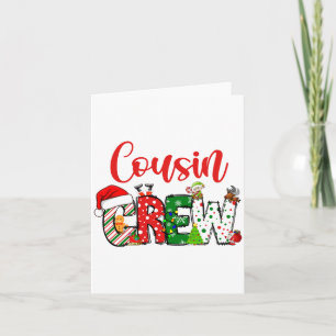 Cousin Crew Christmas Family Pajama Front And Back Card