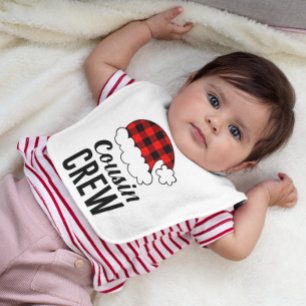 Cousin Crew Christmas Holiday Buffalo Plaid Baby Bib