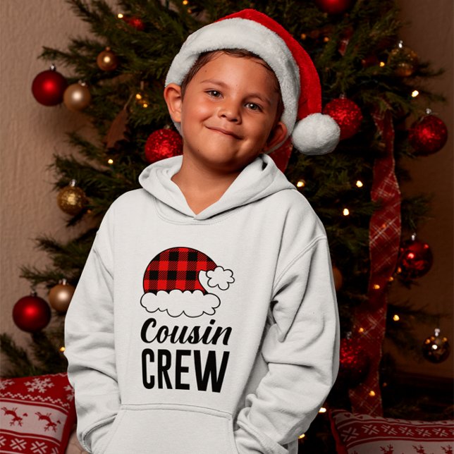 Cousin Crew Christmas Holiday Buffalo Plaid Kid's Hoodie (Cousin Crew Christmas Holiday Buffalo Plaid Kid's Hoodie)