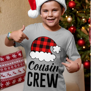 Cousin Crew Christmas Holiday Buffalo Plaid Kid's T-Shirt
