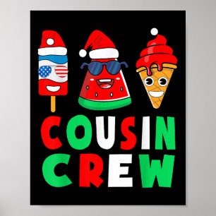 Cousin Crew Christmas In July Squad Pajamas Matchi Poster