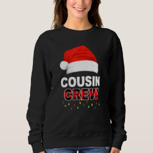 Cousin Crew Christmas Lights Santa Hat Xmas Funny Sweatshirt