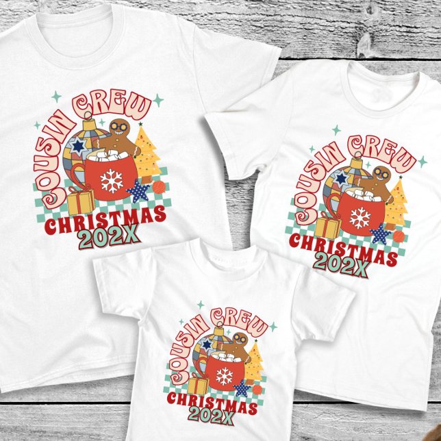 Cousin crew Christmas matching cousins retro T-Shirt (Creator Uploaded)