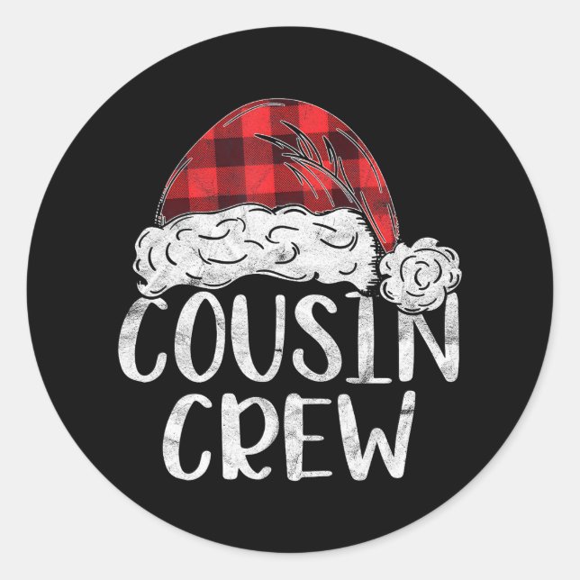 Cousin Crew Christmas Matching Family Xmas Classic Round Sticker (Front)