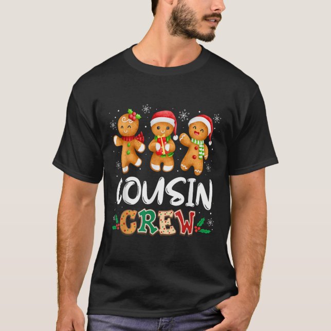 Cousin Crew Christmas Pajama Shirt Gingerbread Man (Front)