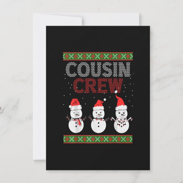 Cousin Crew Christmas Pajamas Gnome Tree Merry Xma Invitation (Front)