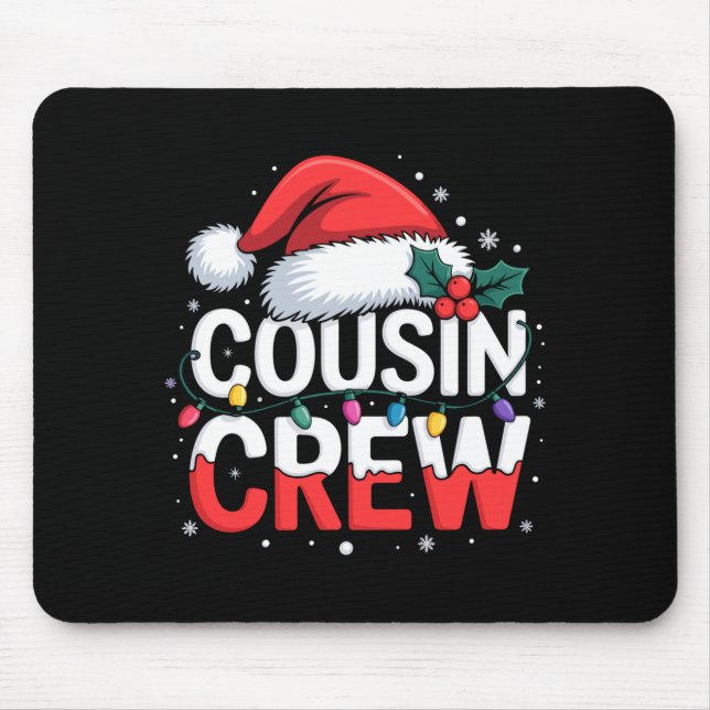Cousin Crew Christmas Reindeer Antlers Hat Lights  Mouse Pad (Front)