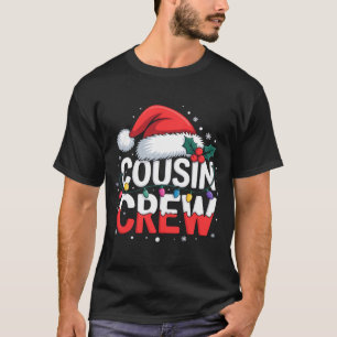 Cousin Crew Christmas Reindeer Antlers Hat Lights T-Shirt